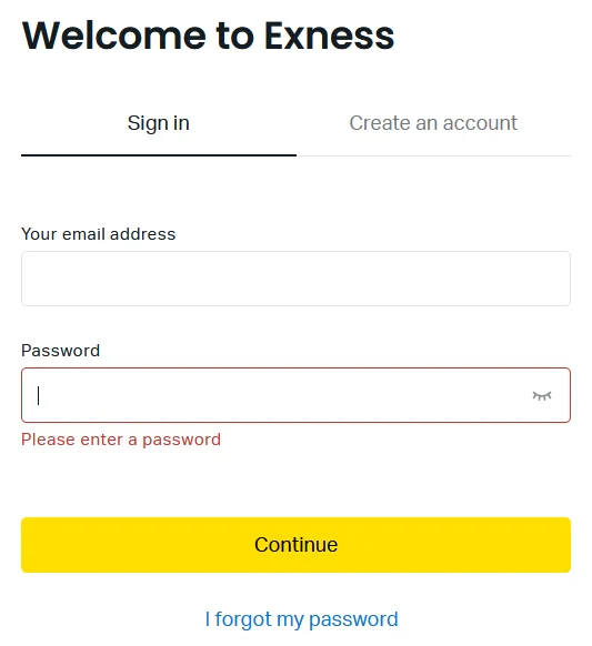 Sign In to Your Personal Area Through the Exness Mobile App.